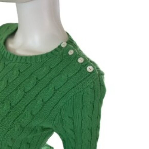 Ralph Lauren Rugby Green Cable Knit Sweater Small - Picture 4 of 5